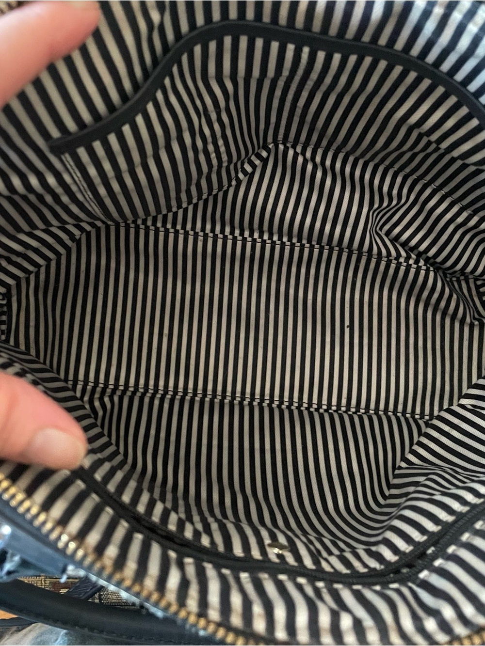 Kate Spade Straw and Black Leather Satchel Crossbody Bag - Picture 5 of 5